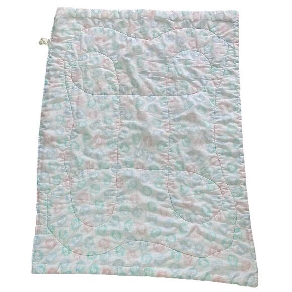 Vintage Cuddle Time Crib Comforter Baby Blanket White Pastel Giraffes Faded - Picture 1 of 11